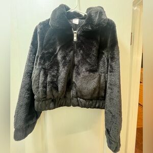 Faux Fur bomber jacket womens medium